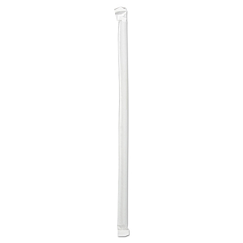 Boardwalk&reg; Wrapped Giant Straws, 10 1/4", Clear, 1000/Carton (BWKJSTW1025CLR)