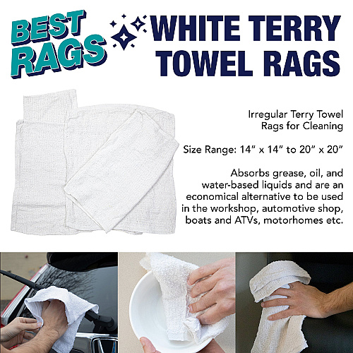 W68 Shop Towel Terry Wipers White - 50lb Box (N-W68-50)