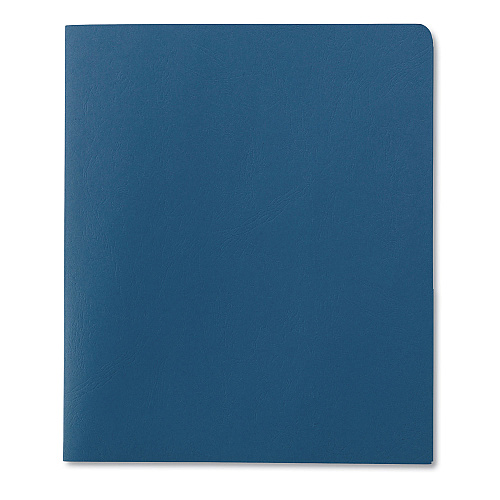Smead Two-Pocket Folder, Embossed Leather Grain Paper, 100-Sheet Capacity, 11 x 8.5, Blue, 25/Box (87852)