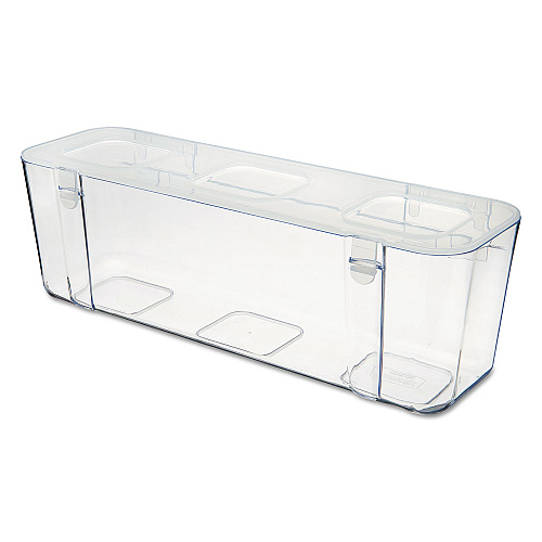 Deflecto Stackable Caddy Organizer, Large, Plastic, 13.24 x 4 x 4.38, White (29301CR)