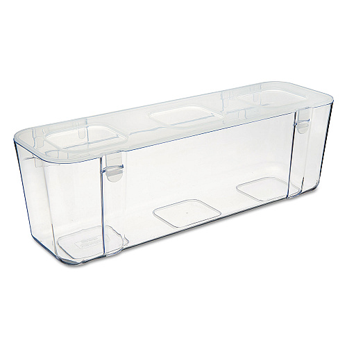 Deflecto Stackable Caddy Organizer, Large, Plastic, 13.24 x 4 x 4.38, White (29301CR)