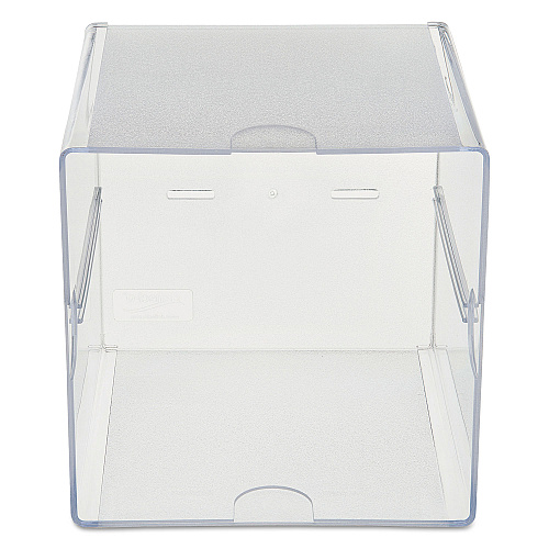 Deflecto Stackable Cube Organizer, 1 Compartment, 6 x 6 x 6, Plastic, Clear (350401)