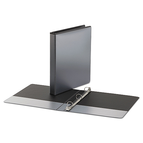 Office Impressions Economy Round Ring View Binder, 3 Rings, 1" Capacity, 11 x 8.5, Black (OFF80961)