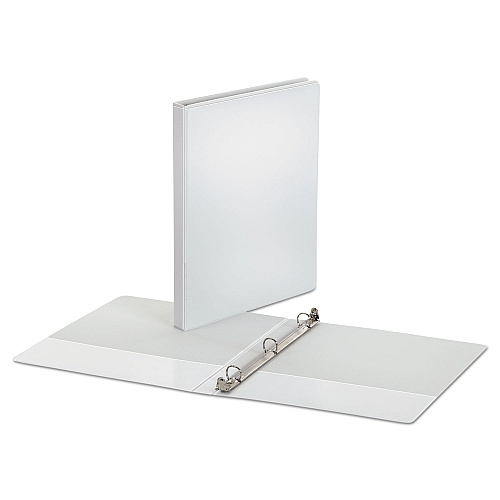 Office Impressions Economy Round Ring View Binder, 3 Rings, 0.5" Capacity, 11 x 8.5, White (82232)