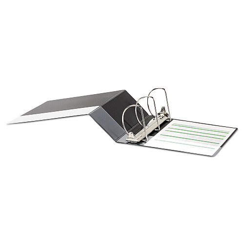 Universal Deluxe Non-View D-Ring Binder with Label Holder, 3 Rings, 5" Capacity, 11 x 8.5, Black (UNV20714)