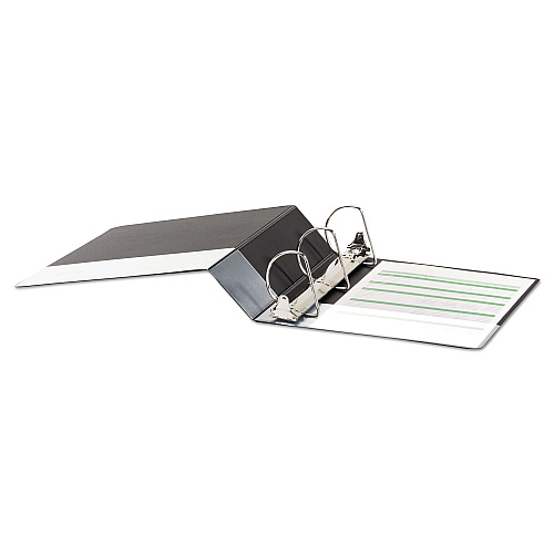 Universal Deluxe Non-View D-Ring Binder with Label Holder, 3 Rings, 3" Capacity, 11 x 8.5, Black (UNV20791)