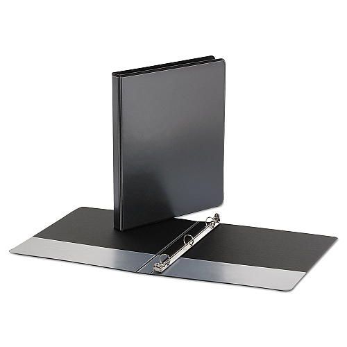 Universal Economy Round Ring View Binder, 3 Rings, 0.5" Capacity, 11 x 8.5, Black (UNV20951)