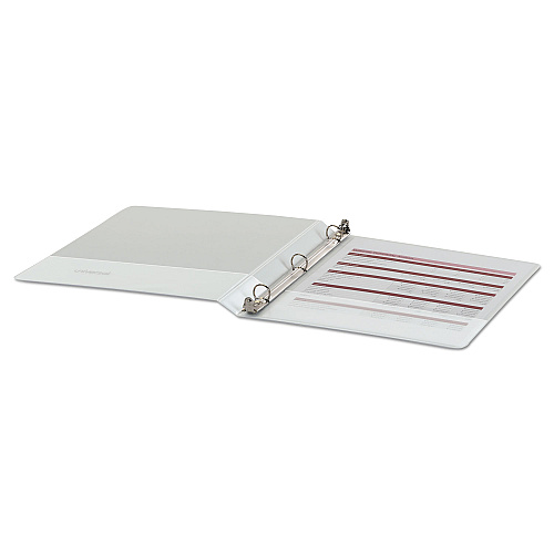 Universal Economy Round Ring View Binder, 3 Rings, 0.5" Capacity, 11 x 8.5, White (UNV20952)