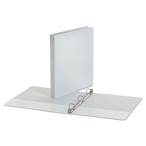 Universal Economy Round Ring View Binder, 3 Rings, 1" Capacity, 11 x 8.5, White (UNV20962)