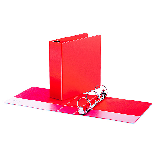 Universal Economy Non-View Round Ring Binder, 3 Rings, 3" Capacity, 11 x 8.5, Red (UNV30409)