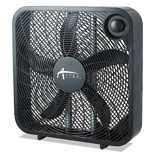 Alera 3-Speed Box Fan, Black (ALEFANBX20B)