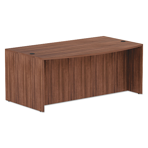 Alera Valencia Series Bow Front Desk Shell, 71" x 41.38" x 29.63", Modern Walnut (ALEVA227236WA)
