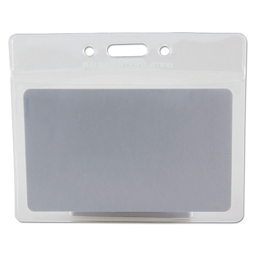 SICURIX Badge Holder, Horizontal, 2.13 x 3.38, Clear, 12/Pack (67810)