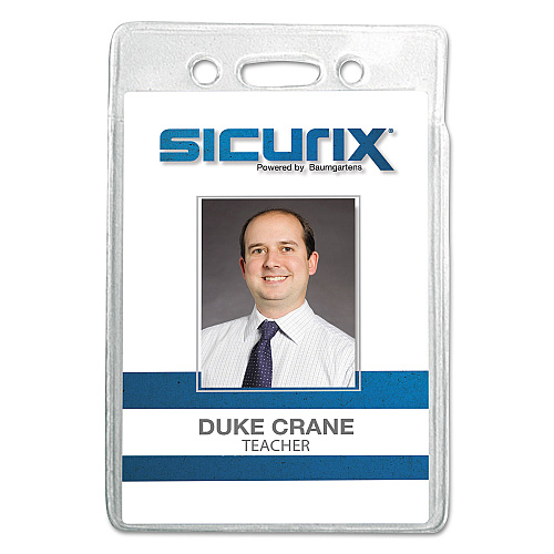 SICURIX Badge Holder, Vertical, 2.75 x 4.13, Clear, 12/Pack (67820)