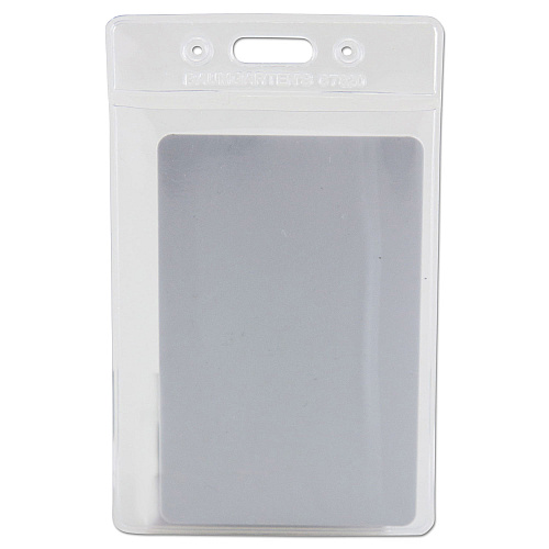 SICURIX Badge Holder, Vertical, 2.75 x 4.13, Clear, 12/Pack (67820)
