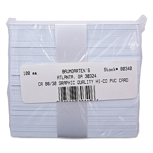 SICURIX Blank ID Card with Magnetic Strip, 2 1/8 x 3 3/8, White, 100/Pack (80340)