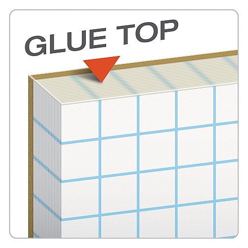 TOPS Quadrille Pads, Quadrille Rule (4 sq/in), 50 White 8.5 x 11 Sheets (33041)