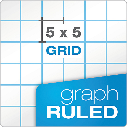 TOPS Cross Section Pads, Cross-Section Quadrille Rule (5 sq/in, 1 sq/in), 50 White 8.5 x 11 Sheets 50 Sheets - Glue - Both Side Ruling Surface - Quad Ruled Front Ruling - 20 lb Basis Weight - Letter - 8 1/2" x 11" Sheet Size - White Paper - Dual S (35051)