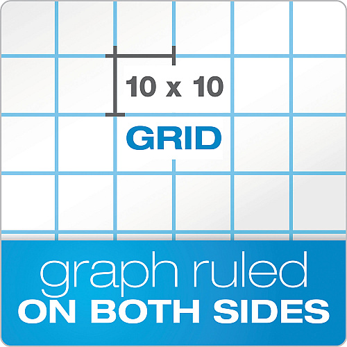 TOPS Cross Section Pads, Cross-Section Quadrille Rule (10 sq/in, 1 sq/in), 50 White 8.5 x 11 Sheets (35101)