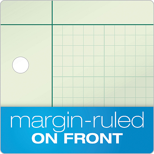 TOPS Engineering Computation Pads, Cross-Section Quadrille Rule (5 sq/in, 1 sq/in), Green Cover, 100 Green-Tint 8.5 x 11 Sheets (35500)