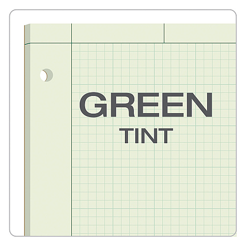 TOPS Engineering Computation Pads, Cross-Section Quadrille Rule (5 sq/in, 1 sq/in), Green Cover, 100 Green-Tint 8.5 x 11 Sheets (35500)
