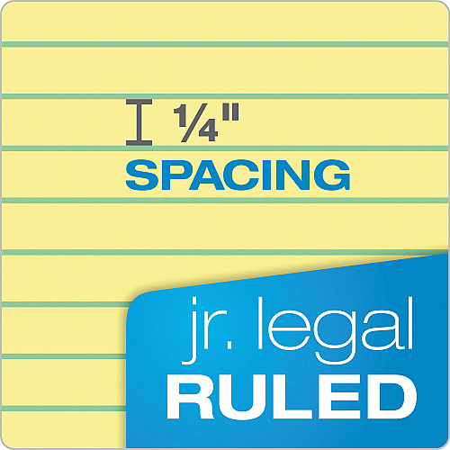 TOPS Docket Ruled Perforated Pads, Narrow Rule, 50 Canary-Yellow 5 x 8 Sheets, 12/Pack (63350)
