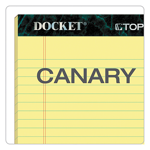 TOPS Docket Ruled Perforated Pads, Narrow Rule, 50 Canary-Yellow 5 x 8 Sheets, 12/Pack (63350)