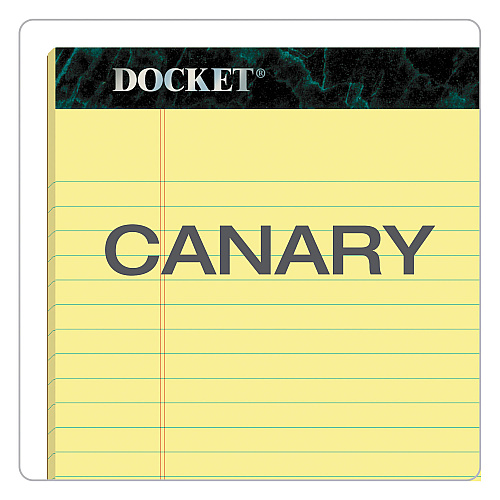 TOPS Docket Ruled Perforated Pads, Wide/Legal Rule, 50 Canary-Yellow 8.5 x 14 Sheets, 12/Pack (63580)