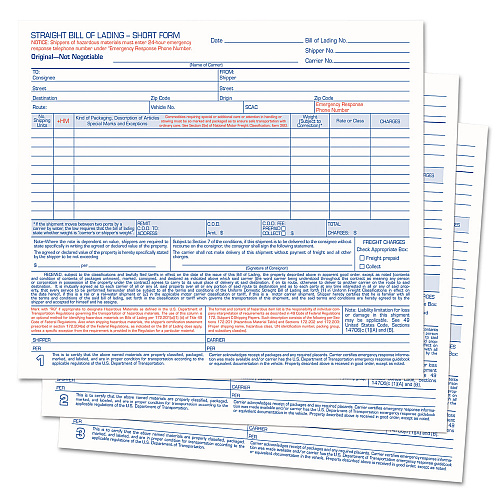 TOPS Hazardous Material Short Form, Three-Part Carbonless, 7 x 8.5, 250 Forms Total (L3841)