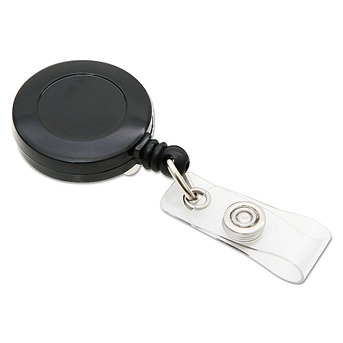 SICURIX ID Slide-Style Belt Clip Card Reels, 30" Extension, Black, 25/Pack (68424)