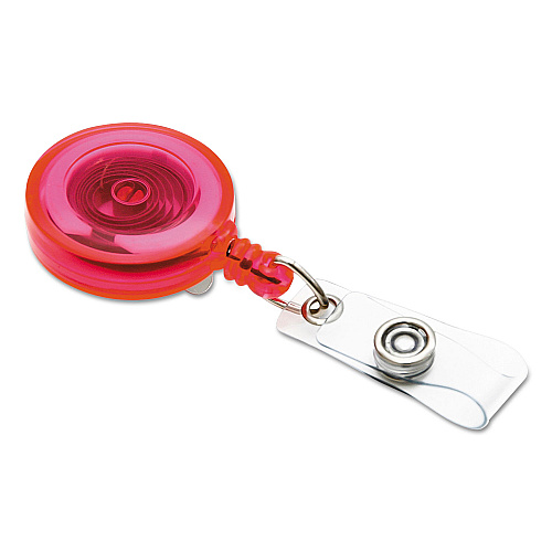 SICURIX ID Slide-Style Belt Clip Card Reels, 30" Extension, Blue/Purple/Red/Translucent, 4/Pack (68884)