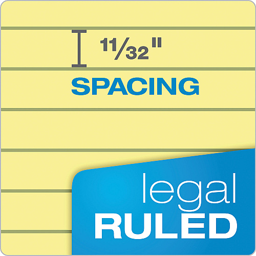 TOPS "The Legal Pad" Ruled Perforated Pads, Wide/Legal Rule, 50 Canary-Yellow 8.5 x 11.75 Sheets, Dozen (75351)