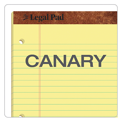TOPS "The Legal Pad" Ruled Perforated Pads, Wide/Legal Rule, 50 Canary-Yellow 8.5 x 11.75 Sheets, Dozen (75351)