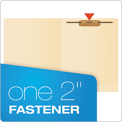 Pendaflex SmartShield End Tab Fastener Folders, 1 Fastener, Letter Size, Manila Exterior, 50/Box (62711)