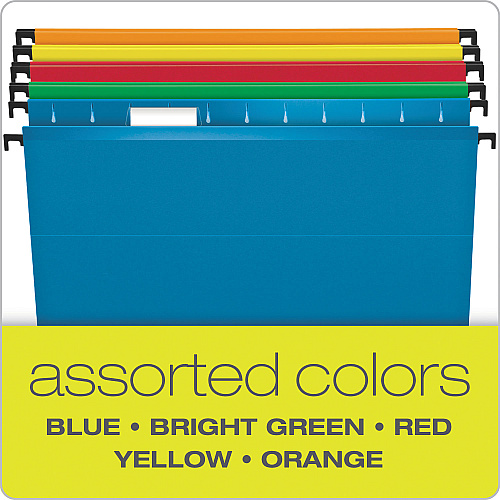 Pendaflex SureHook Hanging Folders, Legal Size, 1/5-Cut Tabs, Assorted Colors, 20/Box (615315ASST)