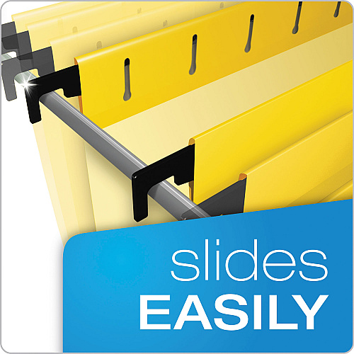 Pendaflex SureHook Hanging Folders, Legal Size, 1/5-Cut Tabs, Yellow, 20/Box (615315YEL)