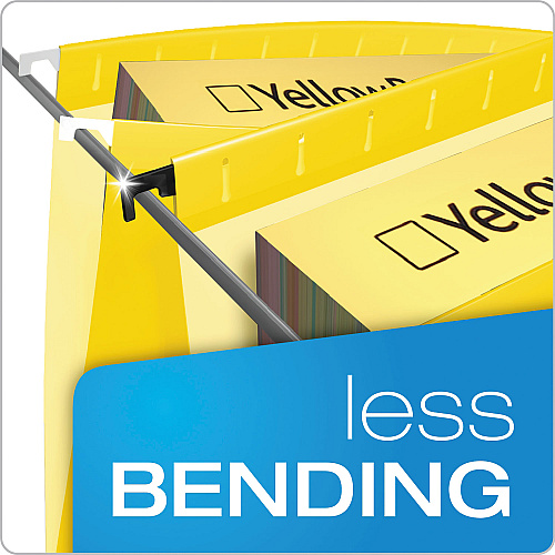 Pendaflex SureHook Hanging Folders, Legal Size, 1/5-Cut Tabs, Yellow, 20/Box (615315YEL)