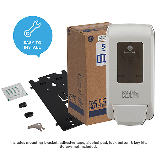 Georgia Pacific Professional Pacific Blue Ultra Soap/Sanitizer Dispenser, 1,200 mL, White (53058)