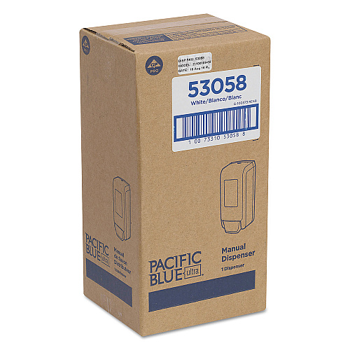 Georgia Pacific Professional Pacific Blue Ultra Soap/Sanitizer Dispenser, 1,200 mL, White (53058)
