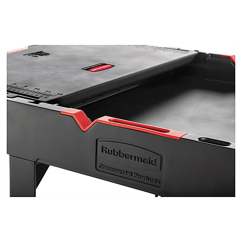 Rubbermaid Commercial Heavy Duty Adaptable Utility Cart, Plastic, 2 Shelves, 500 lb Capacity, 25.2" x 51.5" x 36", Black (1997208)