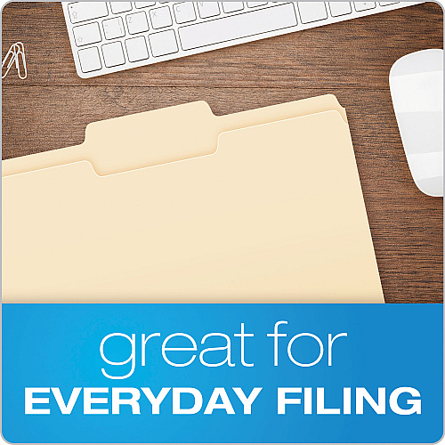 Pendaflex Manila File Folders, 1/3-Cut Tabs: Center Position, Letter Size, 0.75" Expansion, Manila, 100/Box (752132)