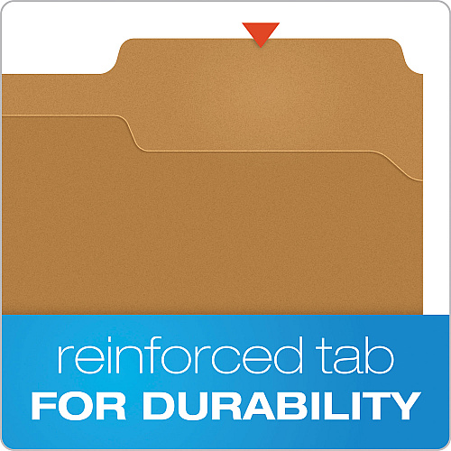 Pendaflex Kraft Fastener Folders, 1/3-Cut Tabs, 1 Fastener, Letter Size, Kraft Exterior, 50/Box (FK211)