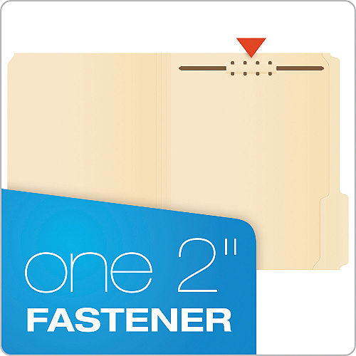 Pendaflex Manila Fastener Folders, Straight Tabs, 1 Fastener, Letter Size, Manila Exterior, 50/Box (FM211)
