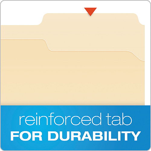 Pendaflex Manila Fastener Folders, 1/3-Cut Tabs, 1 Fastener, Letter Size, Manila Exterior, 50/Box (FM210)