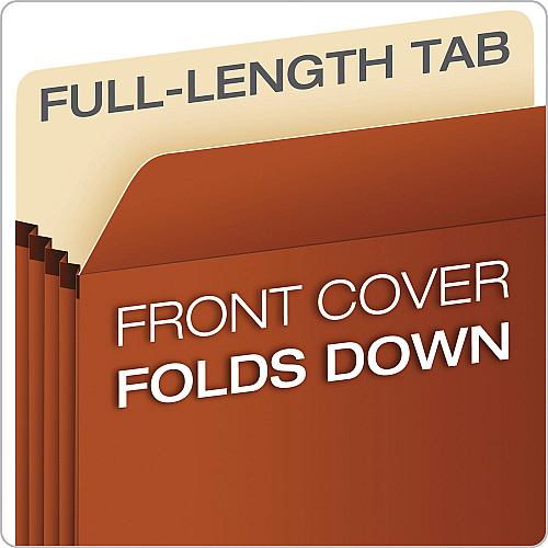 Pendaflex Pocket File, 5.25" Expansion, Legal Size, Red Fiber (S36G)
