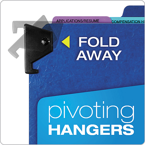 Pendaflex Hanging-Style Personnel Folders, 5 Dividers with 1/5-Cut Tabs, Letter Size, 1/3-Cut Exterior Tabs, Blue (SER2BL)