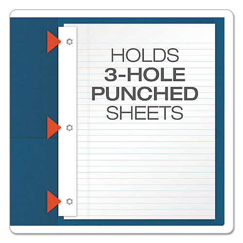 Oxford Twin-Pocket Folders with 3 Fasteners, 0.5" Capacity, 11 x 8.5, Blue, 25/Box (57702)