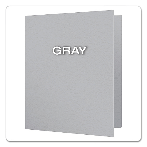 Oxford Twin-Pocket Folders with 3 Fasteners, 0.5" Capacity, 11 x 8.5, Gray, 25/Box (57705)