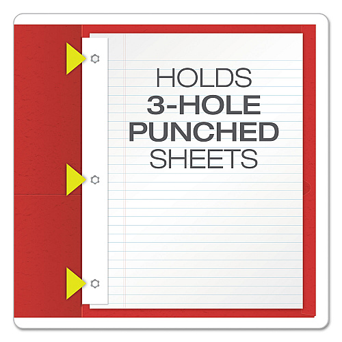 Oxford Twin-Pocket Folders with 3 Fasteners, 0.5" Capacity, 11 x 8.5, Red, 25/Box (57711)