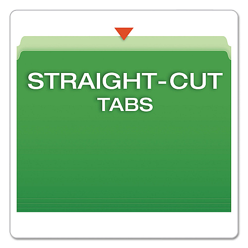 Pendaflex Colored File Folders, Straight Tabs, Letter Size, Green/Light Green, 100/Box (152BGR)